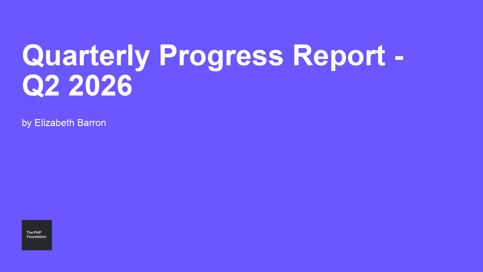 Quarterly Progress Report - Q2 2026